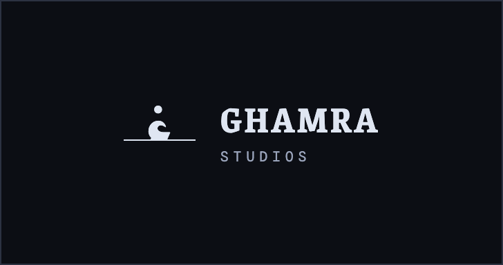 Ghamra Studios logo — horizontal lockup, dark